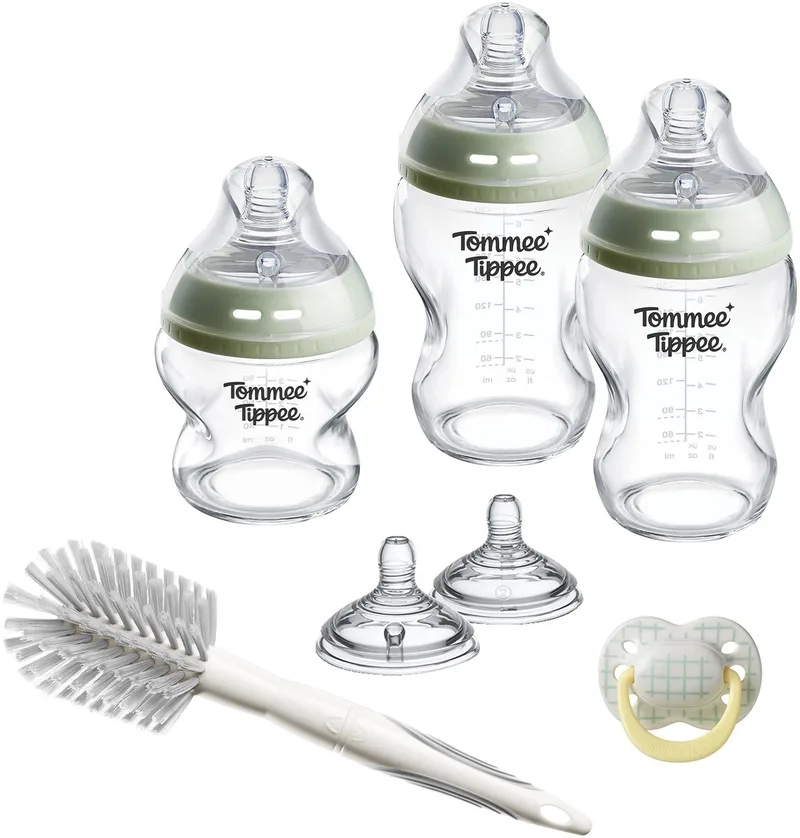 glazen Natural Start Babyflessen en spenen Startersset - flessen van 150 ml en 250 ml voor pasgeboren baby's - 0m+ by Tommee Tippee in Doorzichtig – product photo