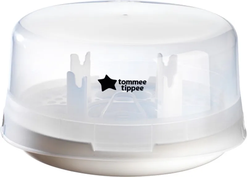 magnetronstoomsterilisator voor zuigflessen en toebehoren - doodt virussen* en 99,9% van de bacteriën - 4 minuten durende sterilisatiecyclus by Tommee Tippee in Wit, magnetron sterilisator – product photo