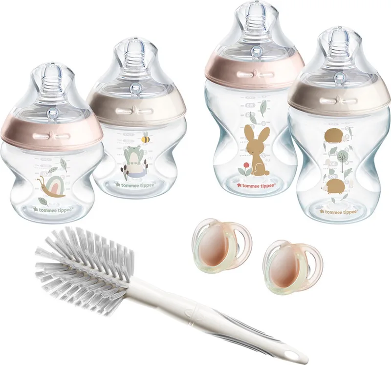 Natural Start Babyflessen Startersset - flessen van 150 ml en 260 ml voor pasgeboren baby's 0m+ - roze van Tommee Tippee in Natural Start – roze – productfoto