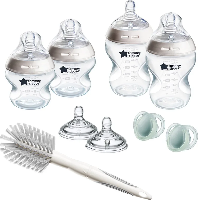 Natural Start Babyflessen Startersset - flessen van 150 ml en 260 ml voor pasgeboren baby's 0m+ - wit van Tommee Tippee in Natural Start – Doorzichtig, Wit – productfoto