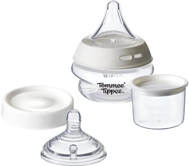 Natural Start First Feed Acceptance Kit voor pasgeboren baby's en keuze uit spenen - 60ml babyfles - Driehoekige en Wide Latch-spenen - 0m+