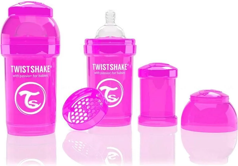 Anti-colic babyfles - 180 ml by Twistshake in Roze – product photo