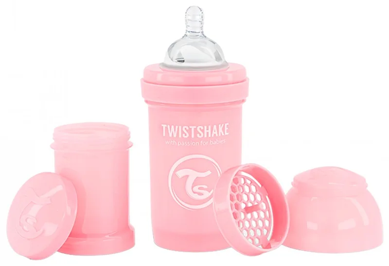 Babyfles 180ml Pastel Pink van Twistshake in Roze – productfoto