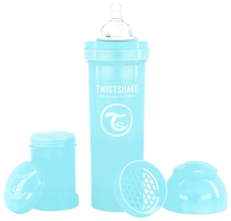 Babyfles 330ml Pastel Blue de Twistshake en Blauw – photo produit