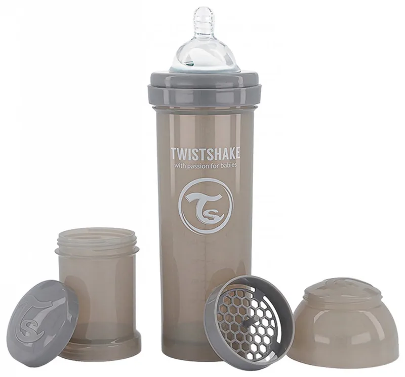 Babyfles Antikoliek 330Ml - Pastel by Twistshake in Grijs – product photo