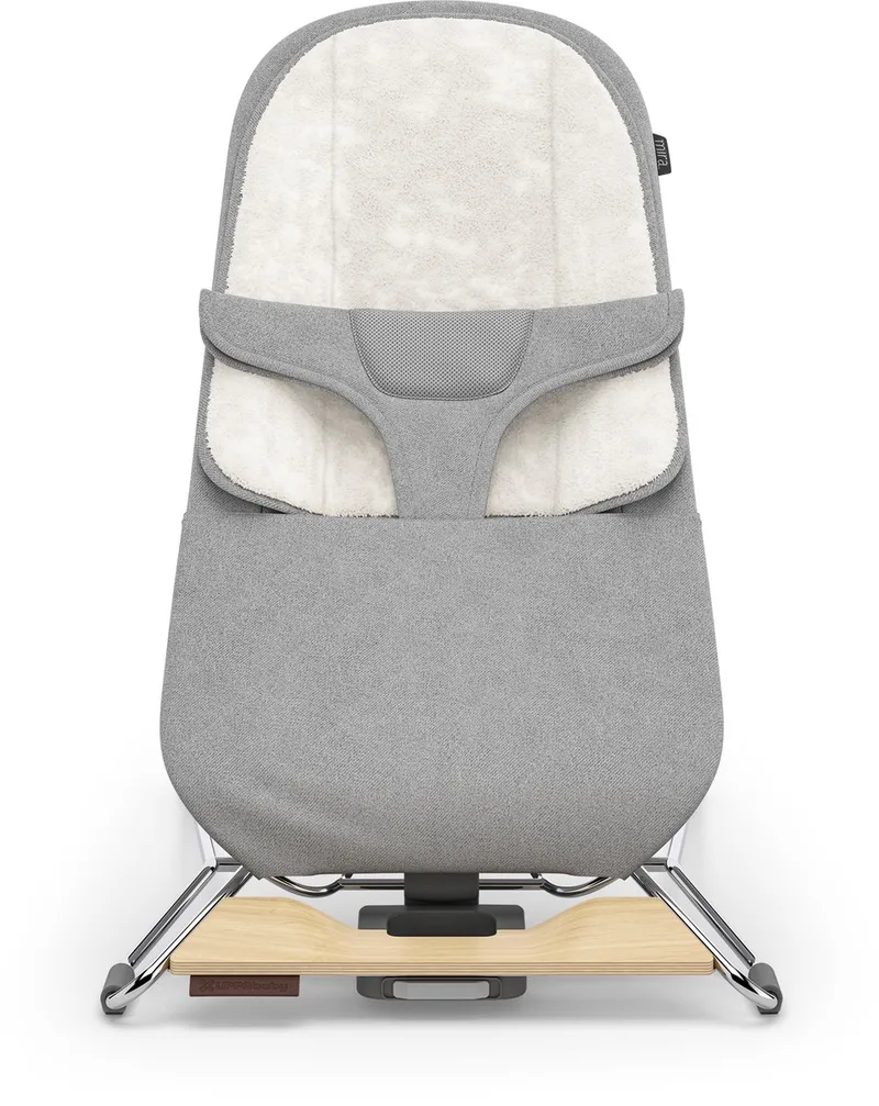 Mira Stella - Wipstoel - Bouncer - Zilveren frame met houten voet - Baby en Peuter - 2-in-1 Schommelstoel - Relax van UPPAbaby in Grijs – productfoto