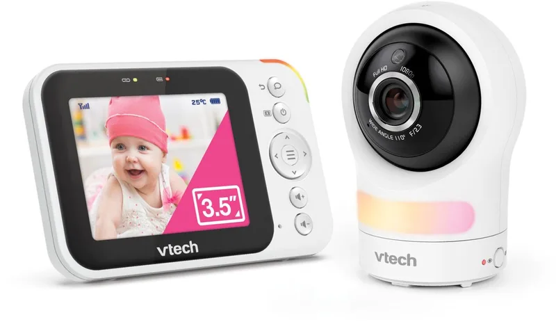 RM4761 Smart video babyfoon met camera - 3.5 inch Scherm - 1080p Full HD - Pan & tilt - Zoom - Wi-Fi - Nachtlampje - Terugspreekfunctie by VTech in Wit – product photo