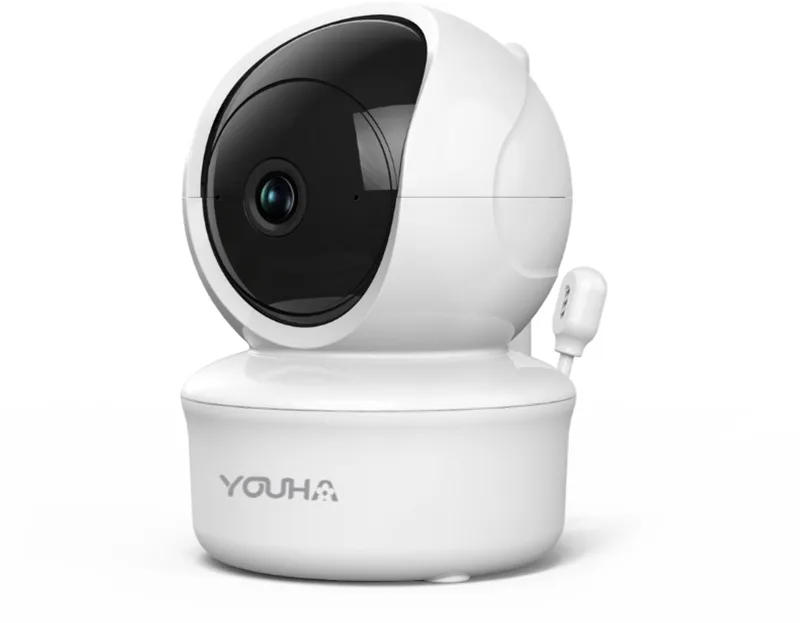 Losse Camera voor Babyfoon met Scherm en App – WiFi – 355° Draaibaar – HD Beeld – Nachtzicht – Werkt met Beeldscherm en App – Uitbreiding voor Meerdere Kamers by Youha in Wit – product photo