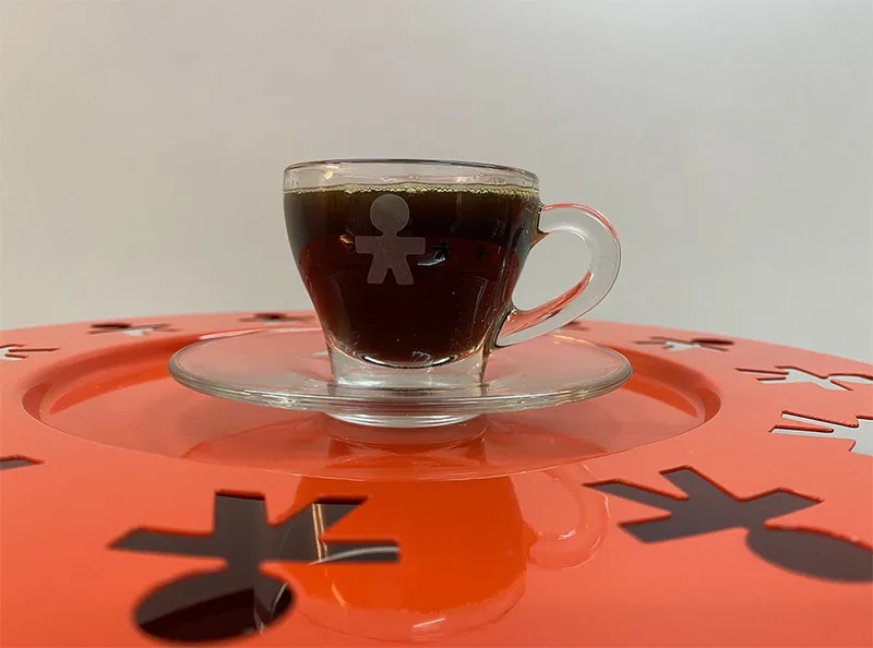 Alessi-Girotondo-Espressokop en schotels-4-Set Glas by Alessi in Helder glas – product photo