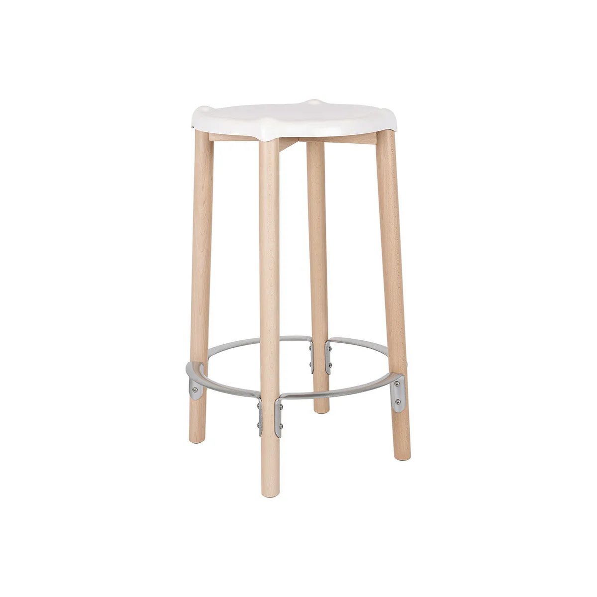 Barhocker Poêle Collection - Weiß - Epoxidharzbeschichteter Stahl - Designer Philippe Starck de Alessi – photo du produit