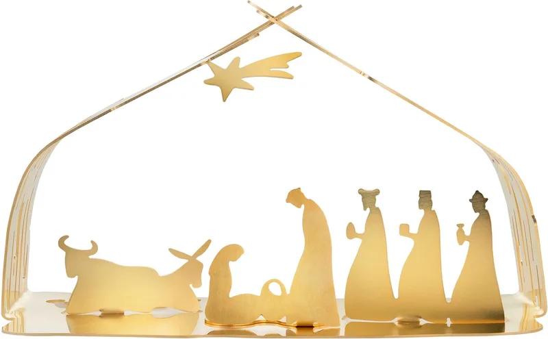Bark Crib Kerststal Woondecoratie Goud von Alessi in [gid://shopify/Metaobject/217770623315] – Produktfoto