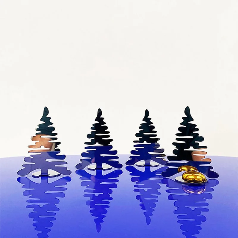 Barkplace Tree Kerstboompjes Inclusief Magneet RVS 4 Stuks de Alessi en Gepolijst rvs – photo du produit