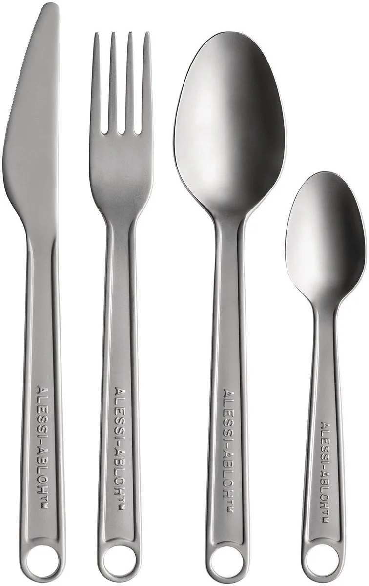 Conversational Objects By Virgil Abloh Bestek Set by Alessi in Zilver – product photo