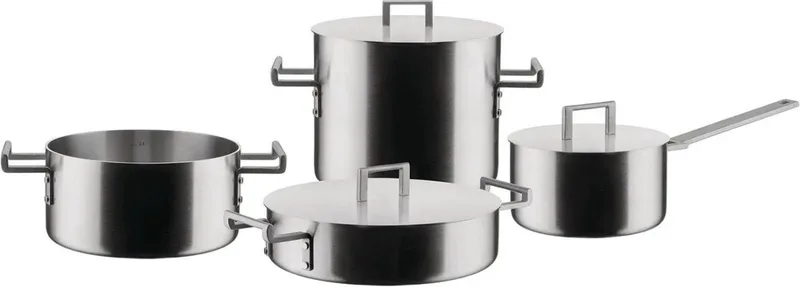Convivio DC100S7 Pannenset - 7-delig by Alessi in Zilver – product photo