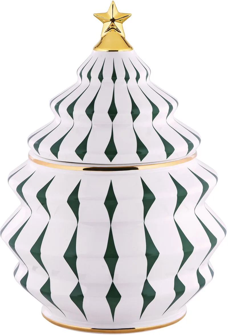Delight-Koekjespot-Biscuit Jar-Porselein-Groen de Alessi en Wit en Groen – photo du produit