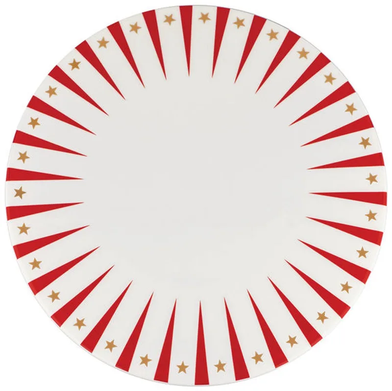 Delight - Serveerschaal - Porselein - 30 cm - Rood - Wit de Alessi en Wit, Rood – photo du produit