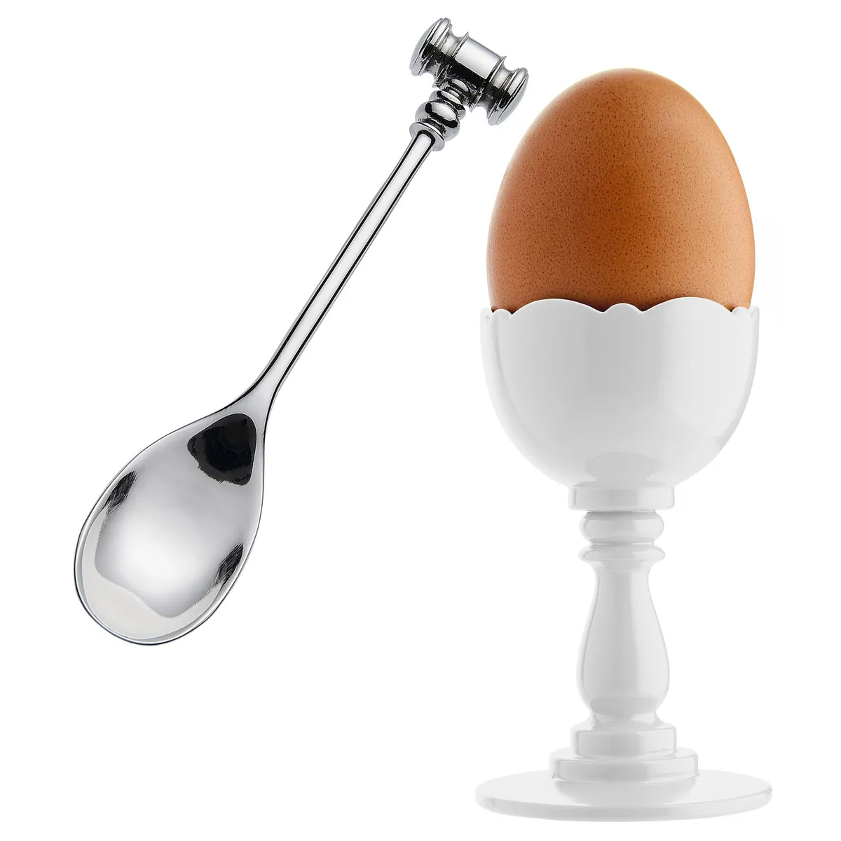 Eierbecher Dressed - Weiß - thermoplastisches Harz - Designer Marcel Wanders von Alessi – Produktfoto