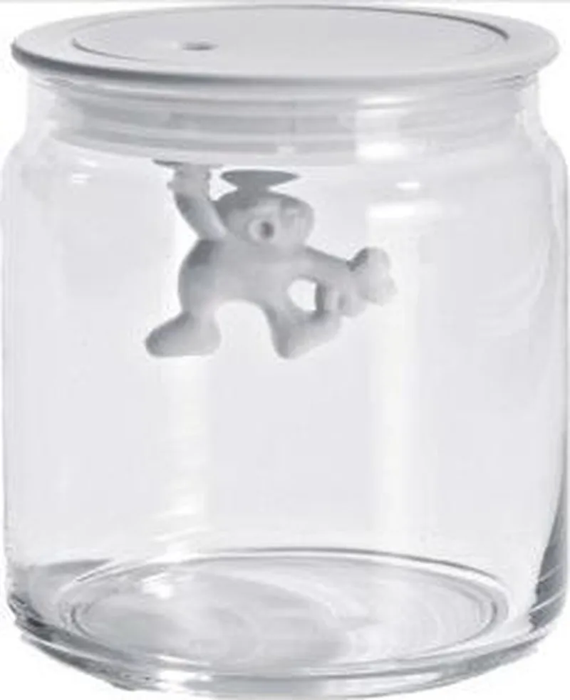 Gianni - Glazen pot met deksel 12 cm från Alessi i Wit – produktbild
