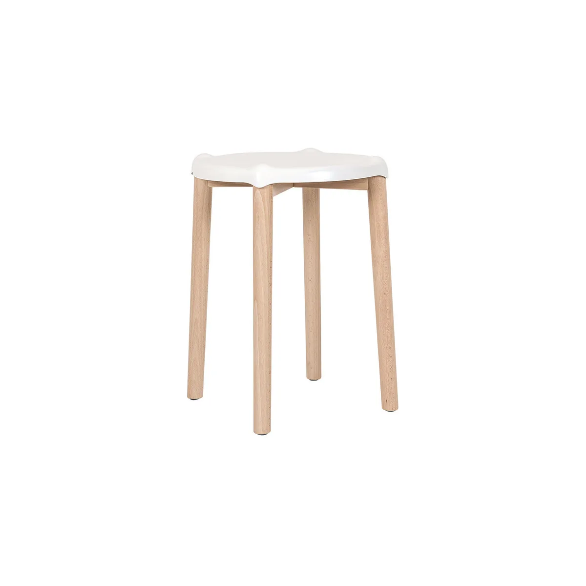 Hocker Poêle Collection - Weiß - Epoxidharzbeschichteter Stahl - Designer Philippe Starck von Alessi – Produktfoto