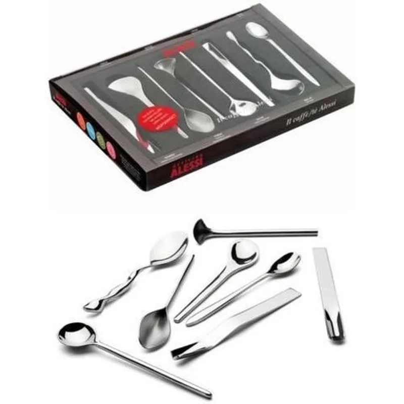 Il caffè/tè lepelset - 8 stuks - RVS fra Alessi i Zilver – produktbillede