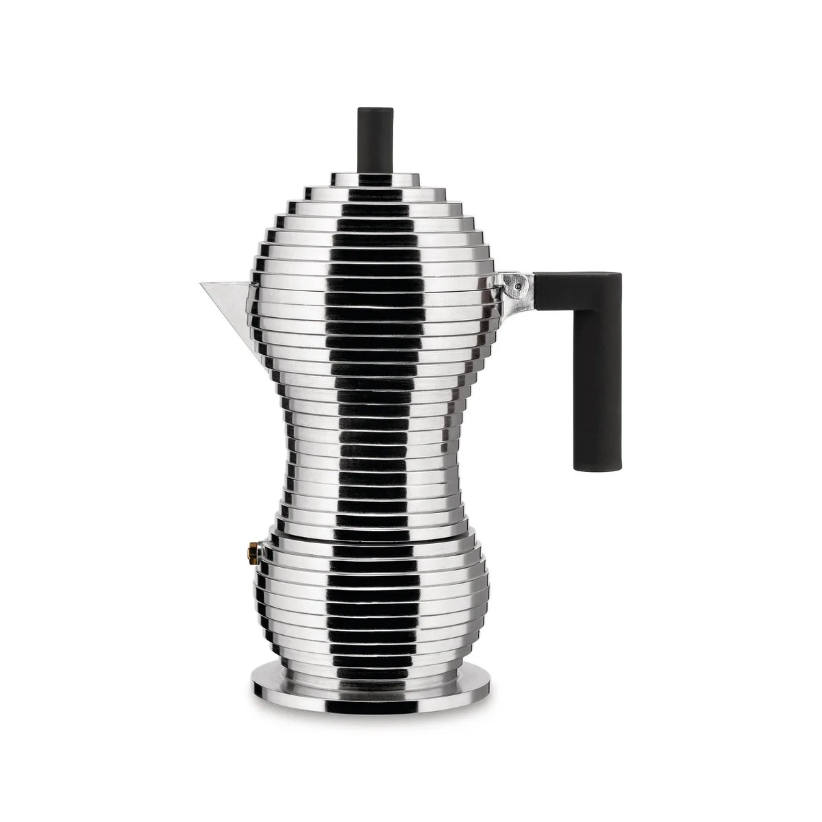 italienischer Kaffeebereiter Pulcina - Schwarz - Gussaluminium - Designer Michele de Lucchi de Alessi – photo du produit