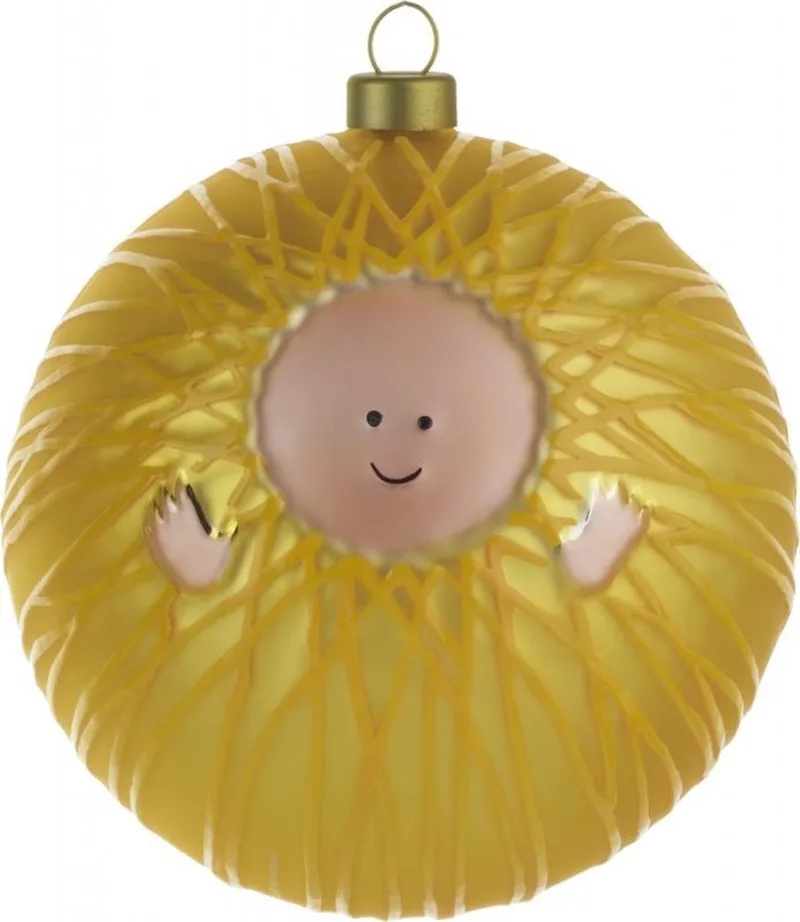 Kerstbal - Kindeke Jezus - AMJ13/1 - door Marcello Jori van Alessi in Goud – productfoto
