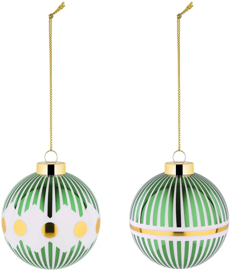 Kerstbalset Delight - Set van 2 - NZ04SET1GR de Alessi en Vert – photo du produit