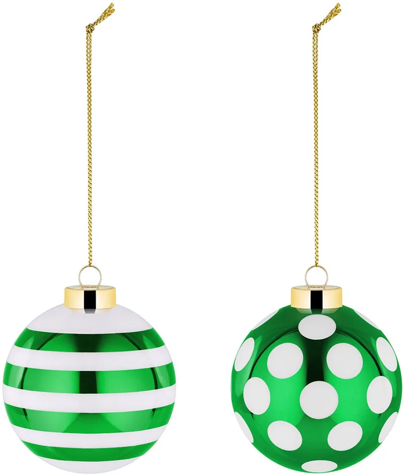 Kerstbalset Delight - Set van 2 - NZ04SET2GR de Alessi en Vert – photo du produit