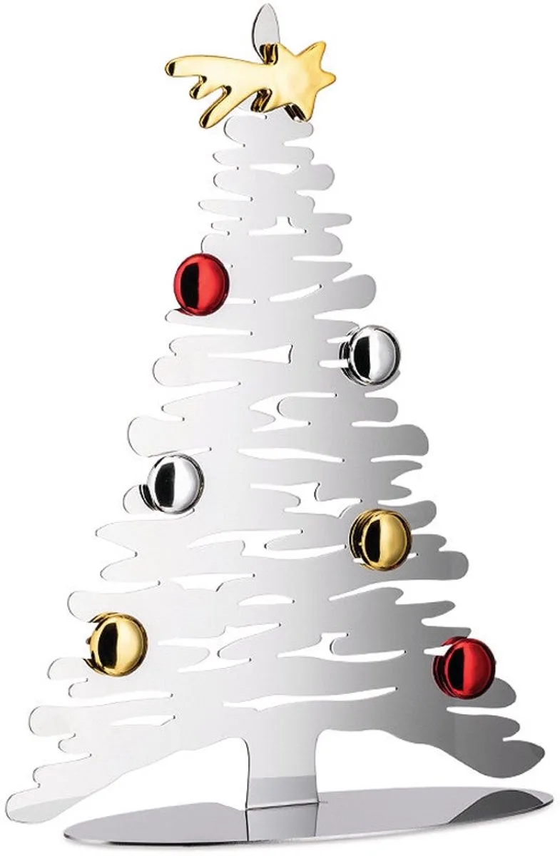 Kerstboom Bark - BM06/30 - 30 cm - door Michel Boucquillon & Donia Maaoui by Alessi in Zilver – product photo