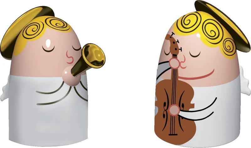 Kerstengeltjes - Angels Band - AMGI26SET1 - 2 stuks - door Massimo Giacon från Alessi i Wit – produktbild