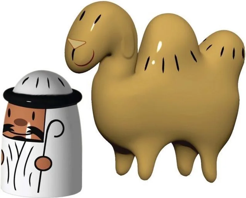 Kerstfiguren Amir & Camelus van Alessi in [gid://shopify/Metaobject/187147354451] – productfoto