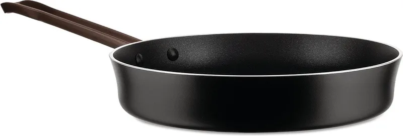 Koekenpan Edo - PU113/28 B - ø 28 cm - door Patricia Urquiola - Standaard anti-aanbaklaag de Alessi en Zwart – photo du produit