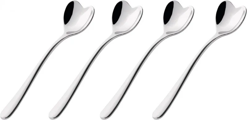 Koffielepels Big Love - AMMI08SET - 4 stuks - door Miriam Mirri de Alessi en Zilver – photo du produit