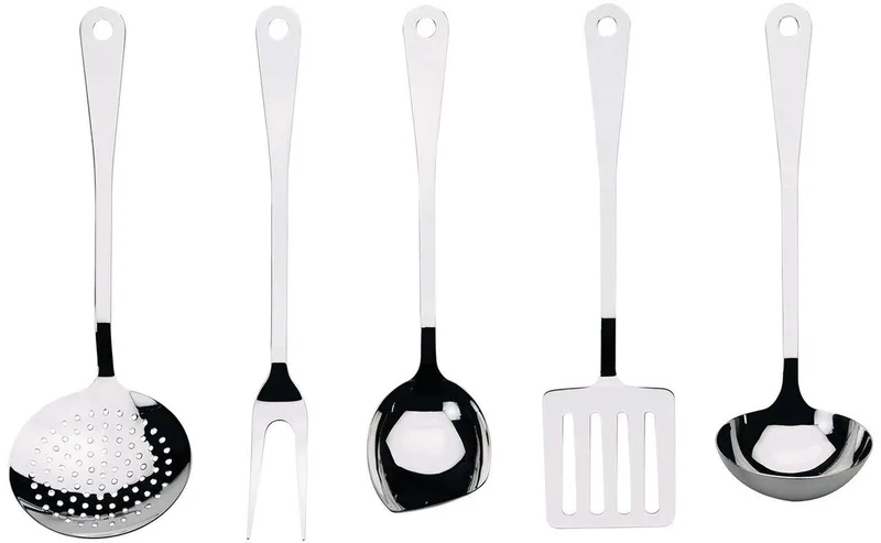 Kookgerei - AJM19S5 L - 5 stuks - door Jasper Morrison van Alessi in Zilver – productfoto