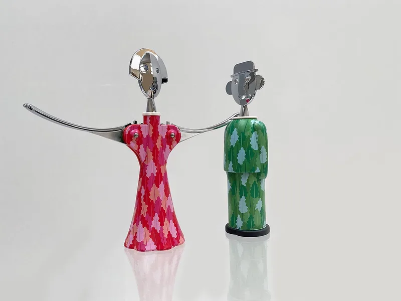 Kurkentrekker-Set-Special-Edition-Arborea-Anna-&-Sandro de Alessi en Groen, groengrijs, roze, rood – photo du produit