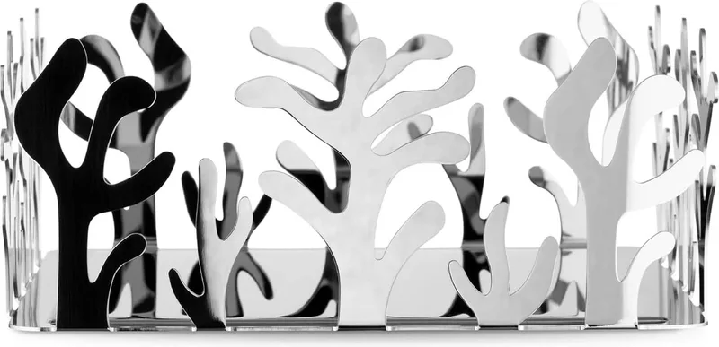 Mediterraneo ESI18 Design Servethouder, roestvrij staal, gepolijst, 18,5 x 21,3 x 13,5 cm van Alessi in Zilver – productfoto