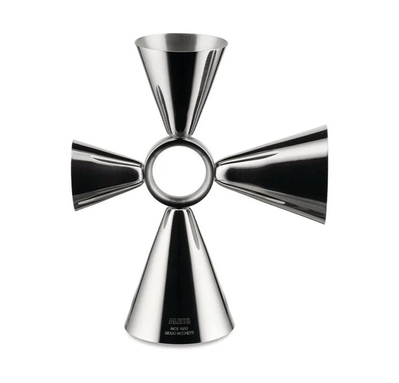 Messbecher The tending box Messbecher Quadri Combo Jigger 14x12x6 cm edelstahl, Edelstahl rostfrei, (1-St), The tending box Messbecher Quadri Combo Jigger, 14,40cm by Alessi – product photo