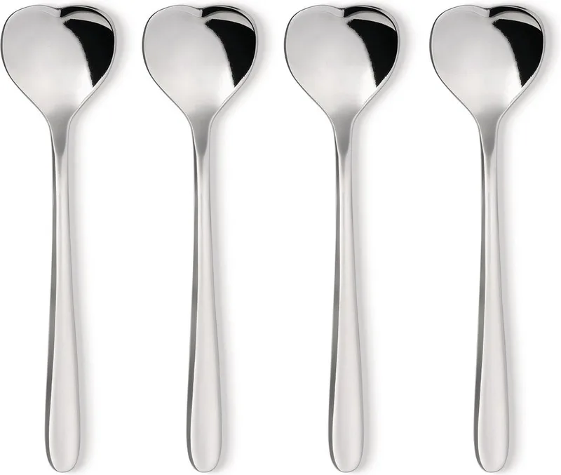 Miriam Mirri - Big Love Theelepels - 18/10 RVS - Set van 4 by Alessi in Zilver – product photo