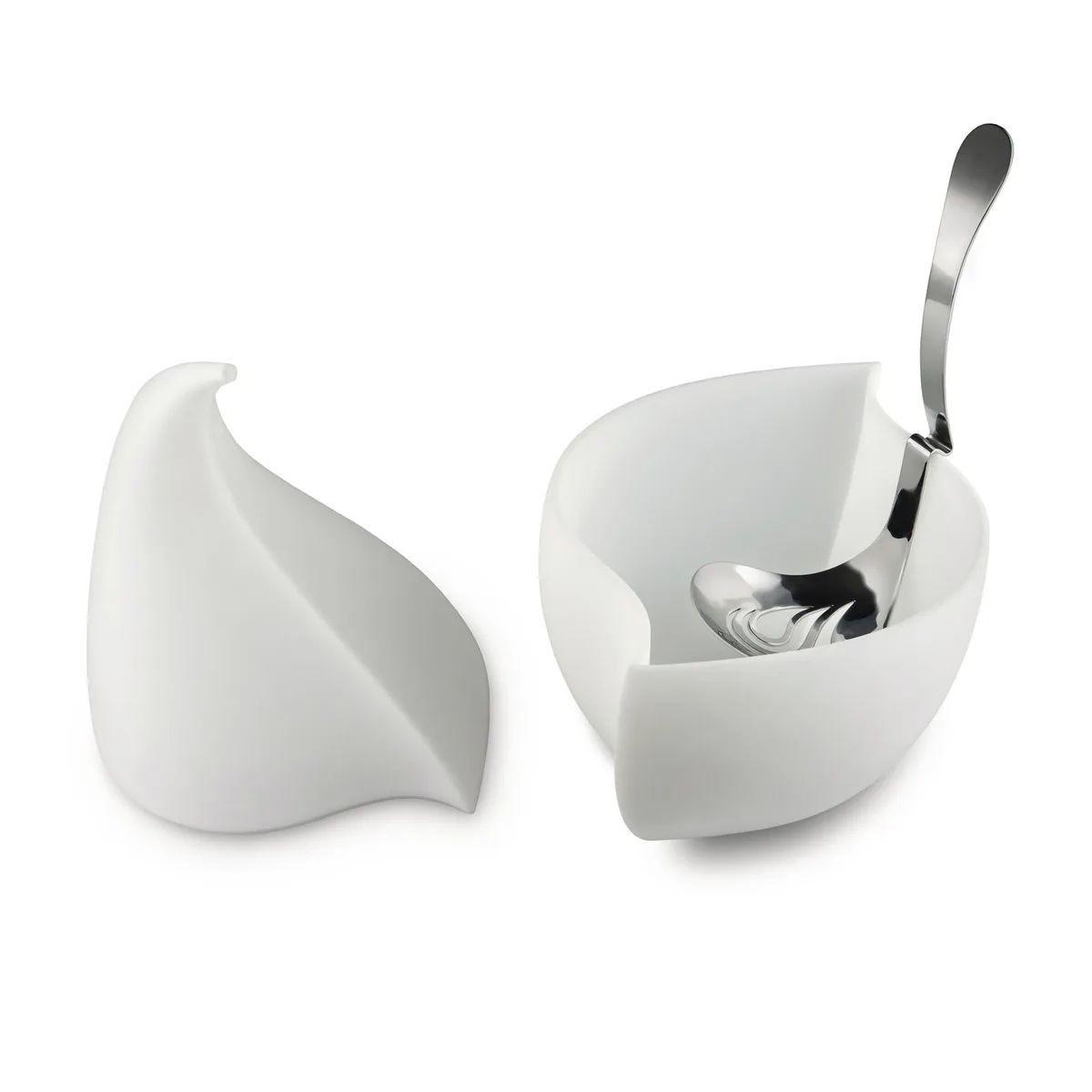 Mozzarella-Service Nunziatella - Weiß - thermoplastisches Harz - Designer Emma Silvestris by Alessi – product photo