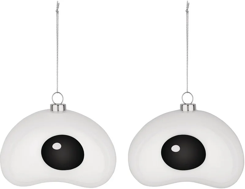 Nick - Kerstbal - Geblazen glas - Handgeschilderd by Alessi in White, Black – product photo