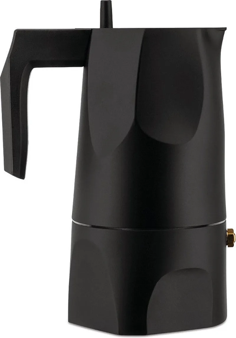 Ossidiana Percolator - MT18/3 - 3 kops - Aluminium by Alessi in Black – product photo
