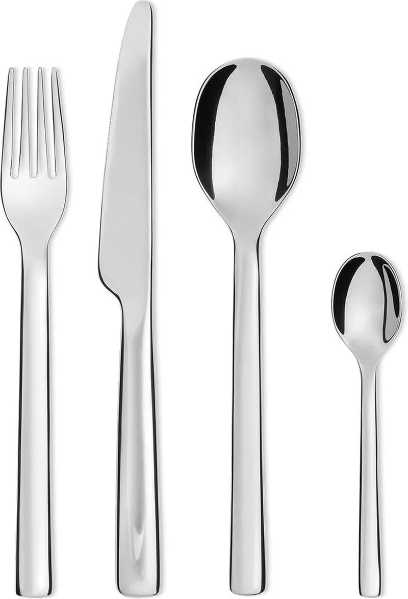 Ovale - Bestekset - 24 delig / 6 personen - door Ronan & Erwan Bouroullec von Alessi in Zilver – Produktfoto