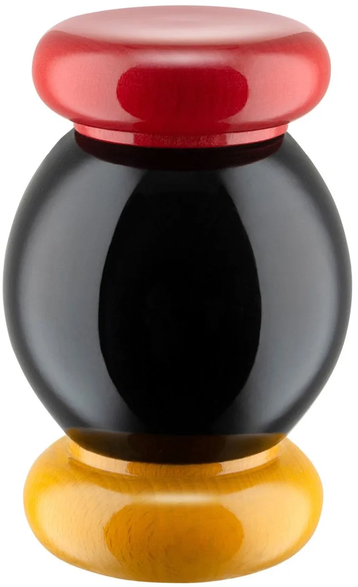 Pepermolen Bol Twergi - ES18 - Zwart - door Ettore Sotsass by Alessi in Geel – product photo