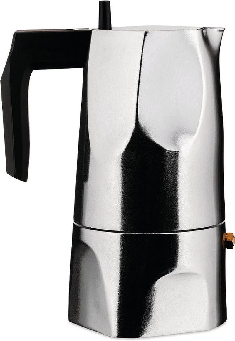 Percolator Ossidiana - MT18/3 - 3 kops - door Mario Trimarchi von Alessi in Zilver – Produktfoto