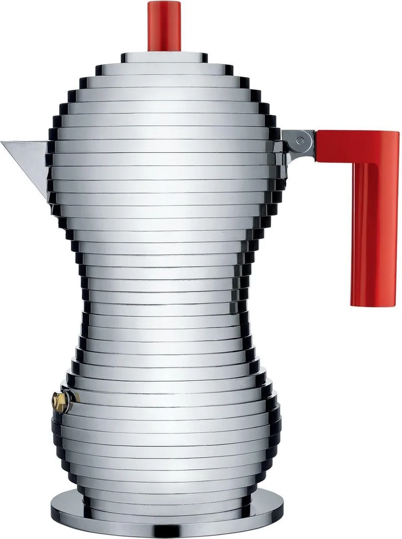 Percolator Pulcina - MDL02/3 R - 3 kops - door Michele De Lucchi von Alessi in Rood – Produktfoto