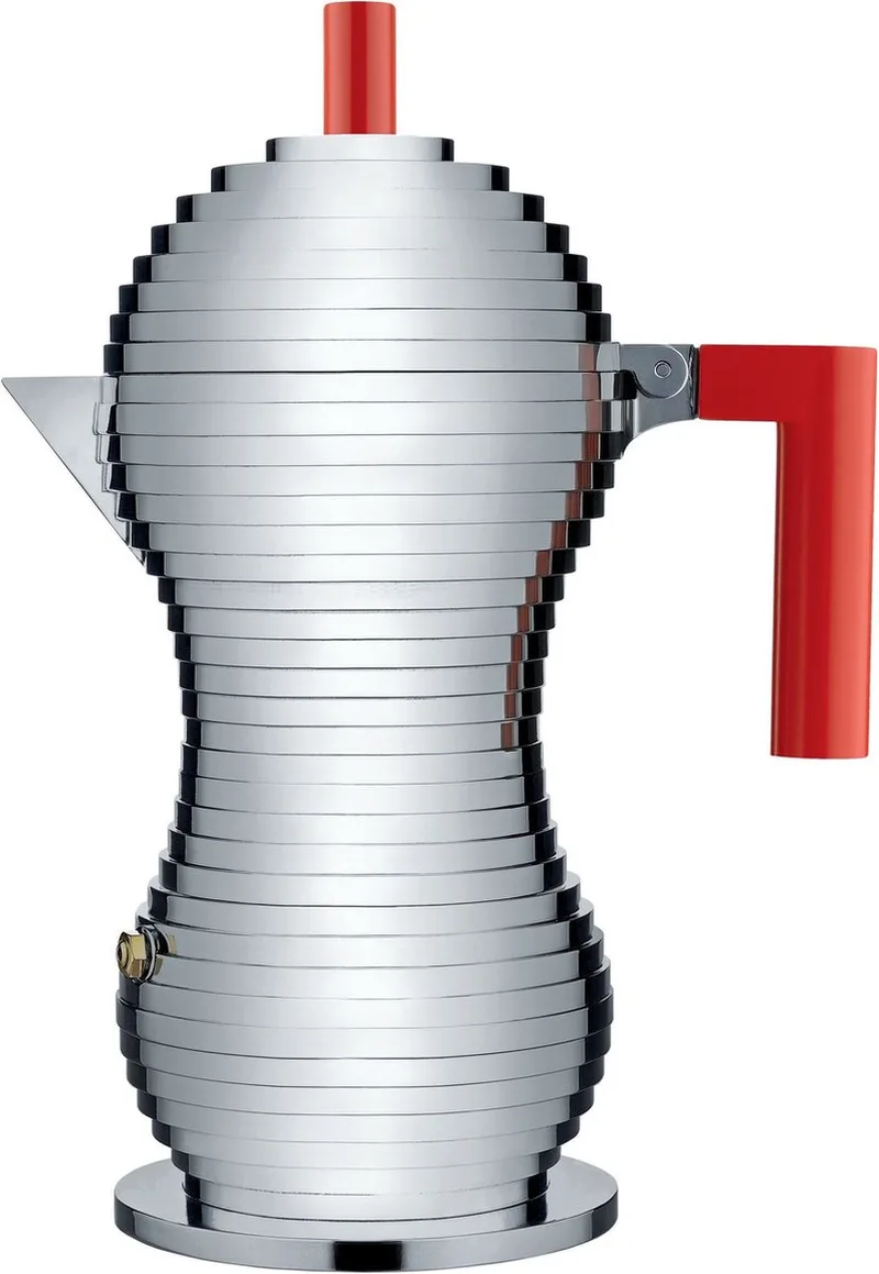 Percolator Pulcina - MDL02/6 R - 6 kops - door Michele De Lucchi von Alessi in Rood – Produktfoto