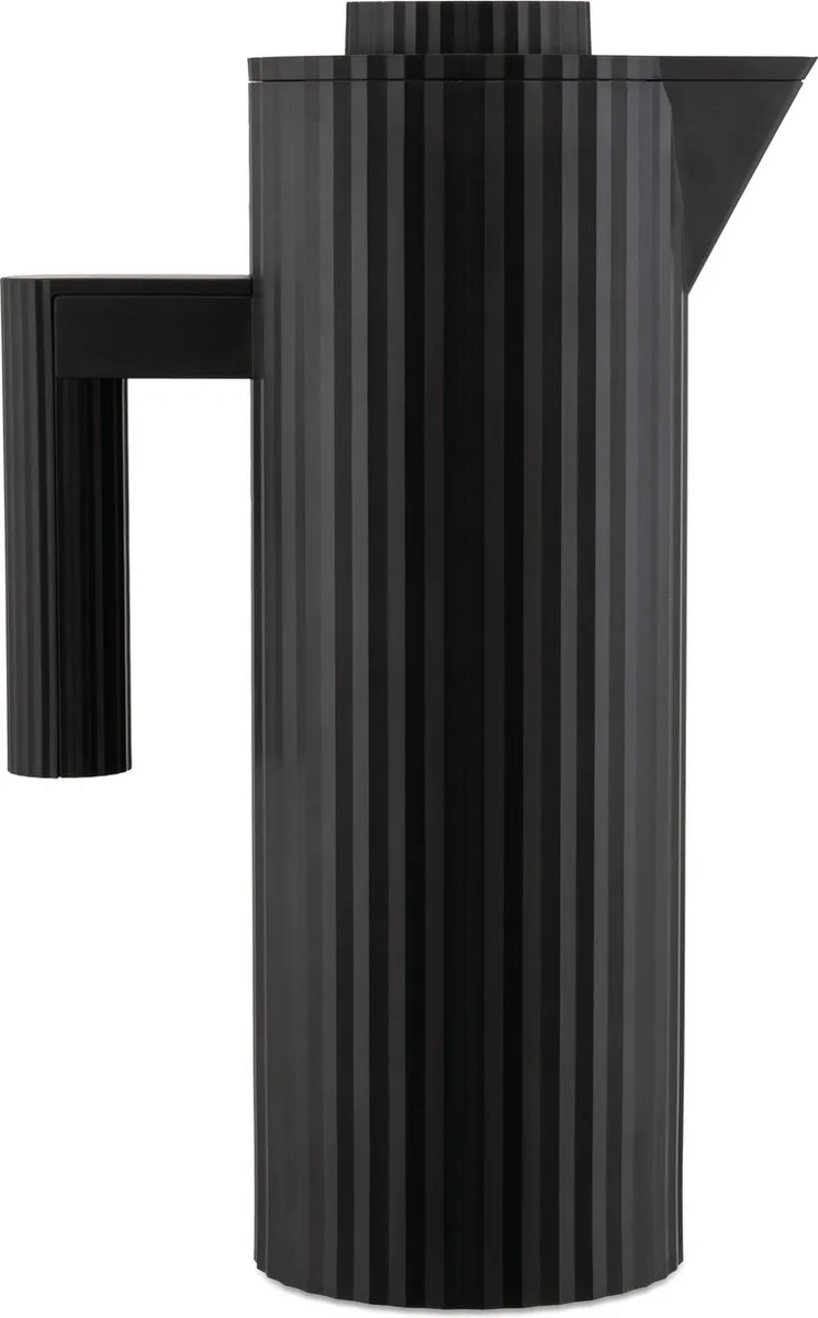 Plissé Thermoskan - 1L - Kunststof by Alessi in Zwart – product photo