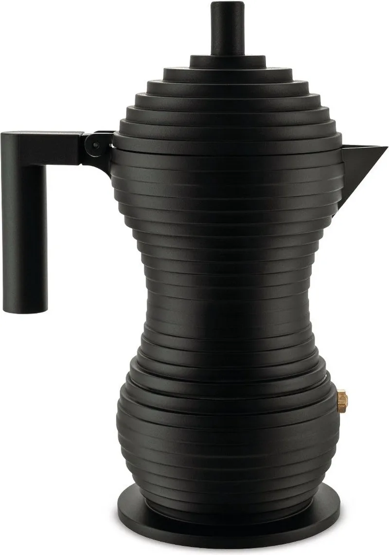 Pulcina Percolator Aluminium 3 kops Matzwart by Alessi in Black – product photo