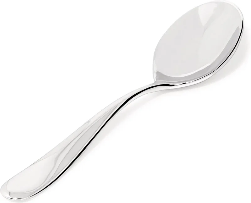 Serveerlepel Nuovo Milano - 5180/11 - Ontworpen door Ettore Sottsass - Hoogwaardig 18/10 Roestvrij Staal - Elegant en Tijdloos Design - Lengte 24 cm - Vaatwasserbestendig - Ideaal voor het Serveren van Diverse Gerechten​ de Alessi en Zilver – photo du produit