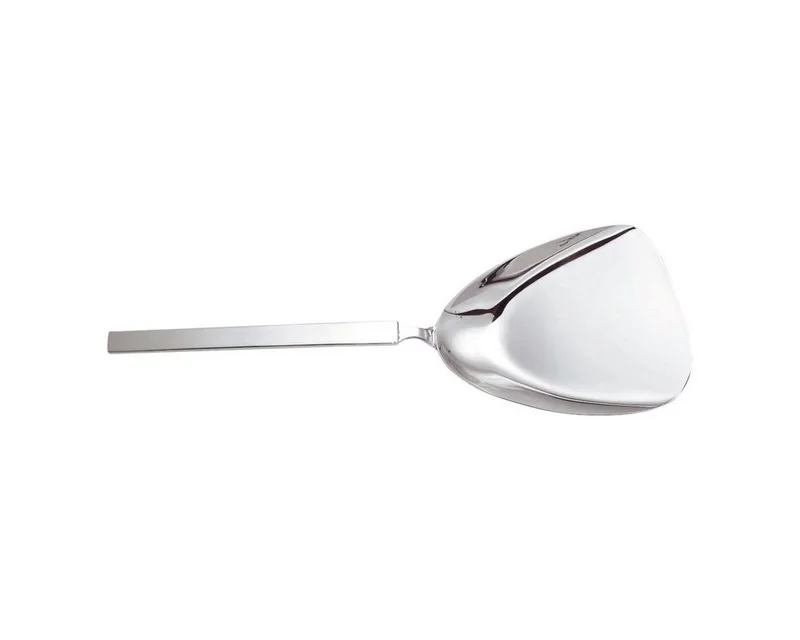 Servierlöffel Risotto-Servierlöffel DRY, Schaufelähnliche Servierfläche ca. 11 cm lang und 8.5 cm breit vorn van Alessi in Silberfarben – productfoto